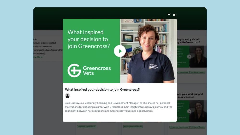 Vet Animal Care Employer Brand Example with VideoMyJob