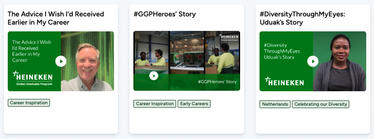 Heineken Employer Brand Videos with VideoMyJob