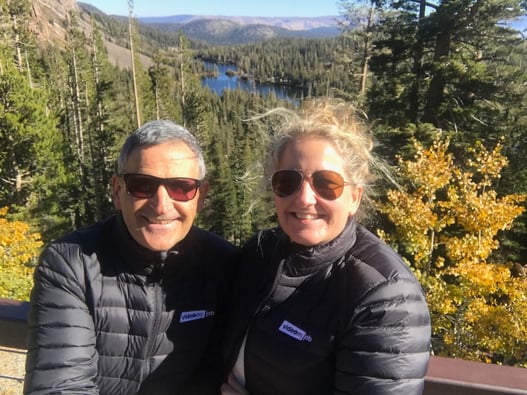 Dave and Kristen enjoy the beauty of Lone Pine in Mammoth Lake.